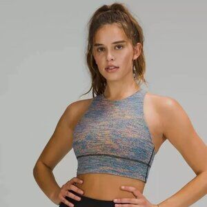 Lululuemon Energy Bra High Neck Long Line Sz4 Spectral Fusion Jacquard BNWT!